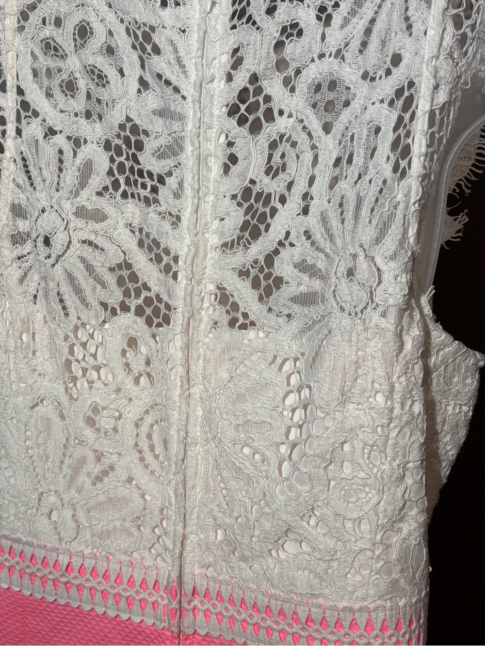 Lilly Pulitzer White Lace Bodice Pink A-Line Midi Dress - Picture 6 of 10